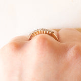 Anello vintage in oro giallo e bianco 9K con diamanti (0.12ctw ca.)