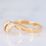 Anello vintage in oro giallo 18K con diamanti (0.20ctw ca.), anni ‘70