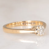 Solitario vintage in oro giallo 9K con diamante di taglio brillante (0.20ct ca.), anni ‘80/‘90