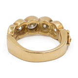 Bague Riviera vintage en or jaune 18 carats avec diamants (environ 1 ct), années 80