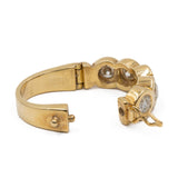 Bague Riviera vintage en or jaune 18 carats avec diamants (environ 1 ct), années 80