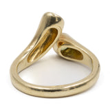 Anello vintage in oro giallo 14k con peridoti, anni '70