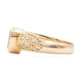 ANELLO IN ORO GIALLO 18K CON DIAMANTE CENTRALE FANCY BROWN A GOCCIA (0.82CT) E DIAMANTI (0.14CTW), ANNI ‘80/‘90