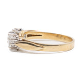 Anello trilogy vintage in oro giallo 14k con diamanti (0,42ctw), anni '70