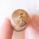 Vintage 9K Yellow Gold Plastic Cylinder Emergency Money Pendant with One Pound Note, 1978