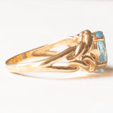 Vintage-Ring aus 9-karätigem Gelbgold mit behandeltem Blautopas (ca. 1.40 ct), Jahr 1999