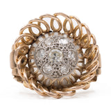 Anillo vintage de oro de 18 quilates con diamantes (0,24 cts), década de 50