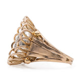 Anillo vintage de oro de 18 quilates con diamantes (0,24 cts), década de 50