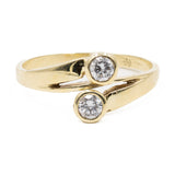 Anello vintage contrarier in oro giallo 14k con diamanti (0,30ctw), anni '70