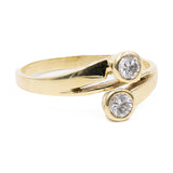 Anello vintage contrarier in oro giallo 14k con diamanti (0,30ctw), anni '70