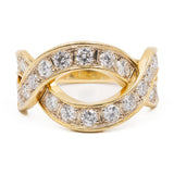 Anello vintage in oro giallo 18k con diamanti di taglio brillante (1ctw)