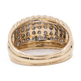 Anello vintage a fascia in oro giallo 14k con diamanti (1,32ctw), anni '70