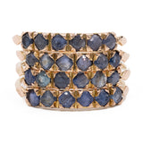 Anello vintage harem a 4 anelli in oro giallo 14k e zaffiri