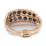 Anello vintage harem a 4 anelli in oro giallo 14k e zaffiri