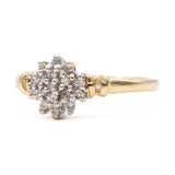 Anello vintage in oro giallo 9k con diamanti (0,11ctw)