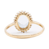 Anello vintage in oro giallo 9k con topazio e diamanti