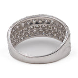 Anello vintage in platino a fascia con pavè di diamanti (2ctw)