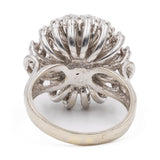 Anello vintage in oro bianco 14k con smeraldo (0,80ct) e diamanti (0,80ctw), anni '60