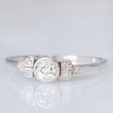 Anello Art Déco in oro bianco 14K con diamanti (0.28ctw ca.), anni ‘30