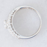 Anello a fascia in platino con diamanti (1.33ctw), anni ‘80