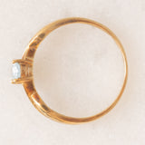 Anello vintage in oro giallo 9K con topazio azzurro (0.40ct ca.), anni ‘70/‘80