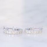 Orecchini a cerchio vintage in oro bianco 18K con diamanti (1.46ctw)