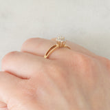 Anello a margherita in oro giallo 9K con diamanti (0.20ctw ca.), anno 1975