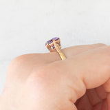 Vintage Solitärring aus 9 Karat Gelb- und Roségold mit Amethyst (ca. 1.80 ct)