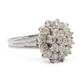 Anello vintage in oro bianco 18k e diamanti di taglio brillante (0,90ctw), anni '60
