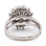Anello vintage in oro bianco 18k e diamanti di taglio brillante (0,90ctw), anni '60