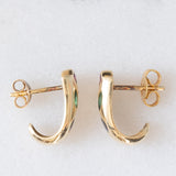 Orecchini vintage in oro giallo 14K con diamanti (0.01ctw ca.), rubini (0.15ctw ca.), smeraldi (0.10ctw ca.) e zaffiri (0.36ctw ca.), anni ‘70