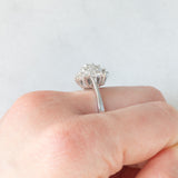 Anello a fiocco di neve in oro bianco 14K con diamanti di taglio brillante (1ctw ca.), anni ‘70/‘80