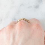 Anello Claddagh vintage in oro giallo 9K con diamanti
