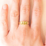 Vintage-Trilogie aus 9-karätigem Gelbgold mit Peridoten (ca. 1 Karat), Jahr 1997