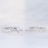 Orecchini a cerchio vintage in oro bianco 18K con diamanti (1.46ctw)