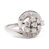 Anel de diamante em ouro branco 14k vintage (0,74ctw), década de 60