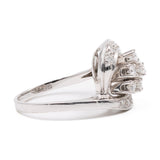 Anel de diamante em ouro branco 14k vintage (0,74ctw), década de 60