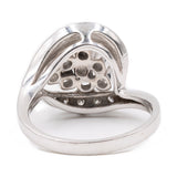 Anel de diamante em ouro branco 14k vintage (0,74ctw), década de 60