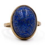 Anello vintage in oro giallo 8k con lapislazzulo
