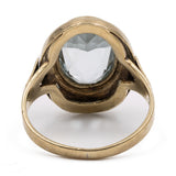Bague cocktail vintage en or jaune 8 carats et aigue-marine (environ 3.30 ct), années 70