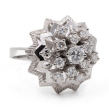 Bague vintage en or blanc 14 carats et diamants (1,20 ct), 70