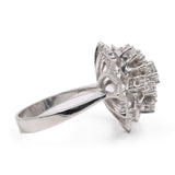 Anello vintage in oro bianco 14k con diamanti (1,20ctw), anni '70