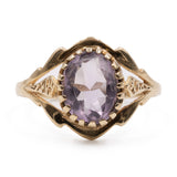 Anello vintage in oro giallo 9k con ametista