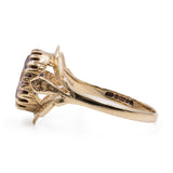 Anello vintage in oro giallo 9k con ametista