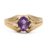 Anello vintage in oro giallo 8k con ametista