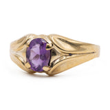 Anello vintage in oro giallo 8k con ametista
