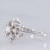 Anello a fiocco di neve in oro bianco 14K con diamanti (0.36ctw ca.), anni ‘70