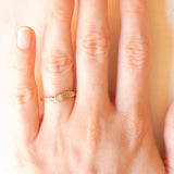 Anello vintage in oro giallo 9K con diamanti (0.10ctw ca.), anno 1995