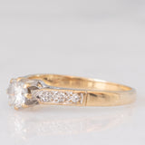 Solitario vintage in oro giallo 9K con diamanti (0.30ctw ca.), anno 1988