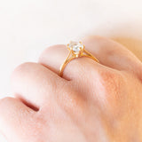 Französischer Vintage-Ring aus 18 Karat Gelbgold mit Aquamarin (ca. 1.50 ct), 60er/70er Jahre